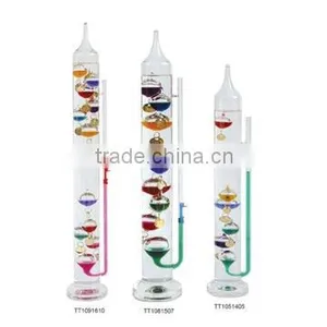 Galileo Thermometer and Glass Barometer/Weather Station thumbnail-1