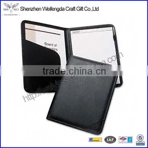 New Black Professional Storage Pockets Card Slots Leather Writing Pad Holder thumbnail-1