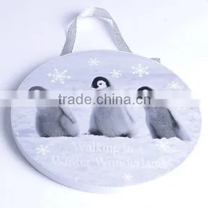 2014 New Design Heart and Round Shaped Wooden Christmas Hang Plaque thumbnail-1