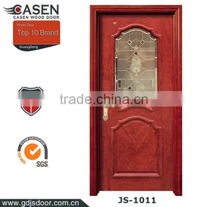 Single Swing Mahogany Solid Wood Tempered Glass Door thumbnail-2