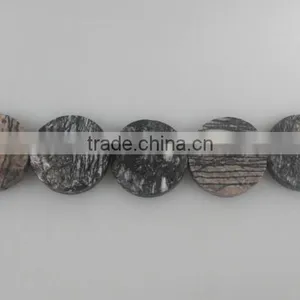 Wholesale 20mm Network Stone Rough Coins Semi Loose Precious Gemstone thumbnail-1