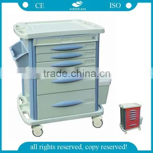 AG-MT003B3 CE ABS Medical Instrument Hospital Plastic Medical Delivery Cart thumbnail-1