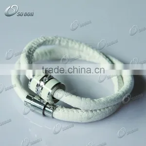 Genuine Leather Wrap Bracelet With Metal Clasp thumbnail-1