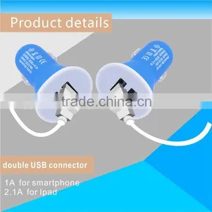 High Quality Auto Universal Dual USB Car Charger for IPhone Samsung HTC LG Sony Huawei Xiaomi 5V 2.1A Short Circuit Protection thumbnail-5