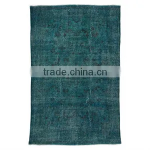 Handmade Turquoise Over-dyed Rug (10 x 6 Feet) thumbnail-1