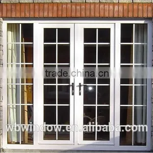 Energy Saving Double Glass Plastic/Vinyl Profile Casement Doors With Grilles thumbnail-1