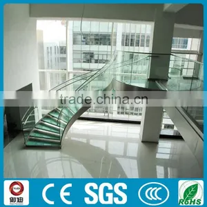 New Arrival Modern Stainless Steel Glass Curved Staircase Design thumbnail-4