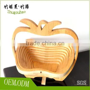 Factory Price Direct Selling Eco-friendly Older Bamboo Fruit Basket thumbnail-1