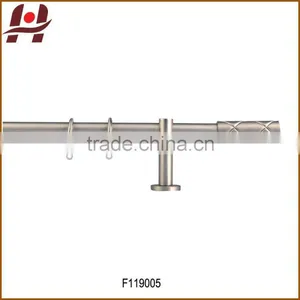 F119005 Metal Iron Aluminium Stainless Steel Brass Plated Plain Twisted Extensible Telescopic Window Curtain Poles Rods Pipes thumbnail-1