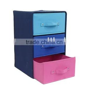 Cyan 3 Drawer Grid Storage Box thumbnail-1