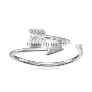 Sterling Silver Open Arrow Ring For Women thumbnail-1