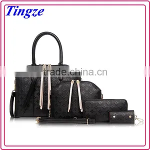 2015 New European and American Fashion Lady Handbag 4pcs in One Set Shoulder Bag Messenger Bag Woman Bags Handbag thumbnail-1