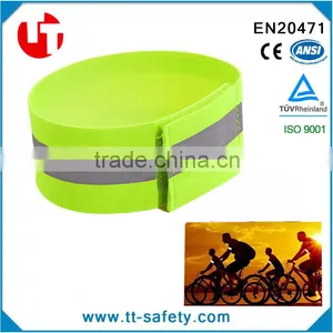 High Visibility Green Hook and Loop Elastic Band Reflective Arm Band thumbnail-1