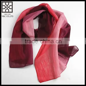 High Quality Gradual Color 100% Silk Scarf thumbnail-2