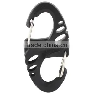 Black Plastic S Style Caribiner, Plastic Buckle for Bracelet & Keychains thumbnail-1