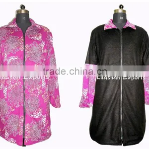 2494 Winter Coats Jacket Reversible Polar Fleece Viscose Dresses New Latest Design Women Winter Cloth Hand Katha Jacket Dresses thumbnail-1
