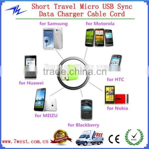 20cm Short Micro USB Cable,5 Wire Micro Mini USB Cable,USB Data Sync Cable for Smartphone thumbnail-1