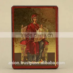 Greek & Russian Orthodox Wooden Icon. Mother God. Panachranta thumbnail-1