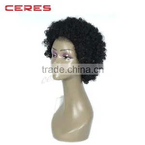 Natural Black With Baby Hair Kinky Curly 100 Human Hair African American Afro Kinky Human Hair Wigs thumbnail-1