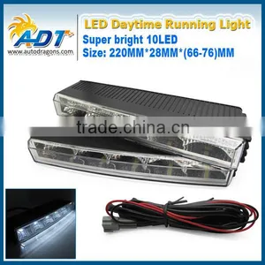 ADT 2 Pcs Car Daytime Running Light 10 LED DRL Daylight Kit Super White Head Lamp thumbnail-1