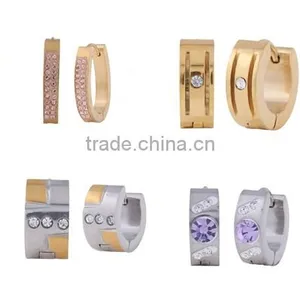 Good Price Various Style Fashion Unisex Stainless Steel Hoop Huggies Ear Stud Earring thumbnail-1