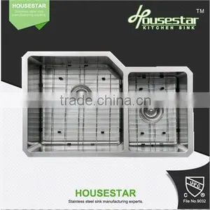 Undermount 60/40 Double Bowl 16 Gauge Stainless Steel Kitchen Sink for Prefab Homes thumbnail-1