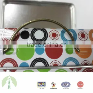 Tin Box With Pin Hinge and Handle, Shine Color, Nice Tin Case thumbnail-5