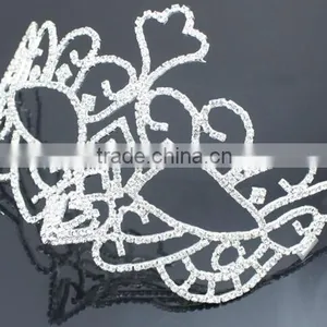 Wholesale Crystal Beautiful Silver Party Mask With Rhinestone H0805 Seasofbeauty thumbnail-1