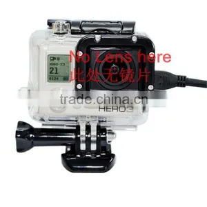 Skeleton Protective Housing Without Lens for Gopro Hero 3, Open Side for FPV, Without Cable, Transparent, Red GP30 thumbnail-1