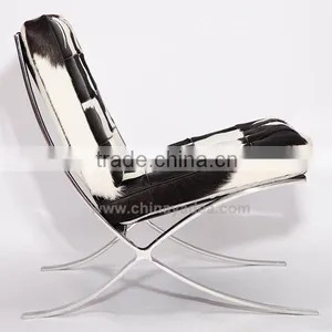 Cowhide Barcelona Chair for Living Room thumbnail-1