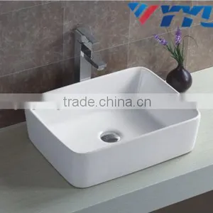 New Desigh Squre Ceramic Basin Bathroom White Square Single Hole Art Basin Hot Sale Cheap Price Wash Basin YB007 thumbnail-1