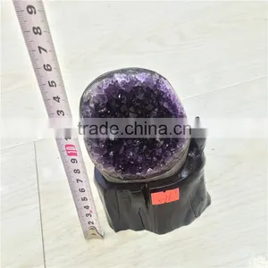 Natural Rock Amethyst Uruguay Small Geode Cluster Crystal Ornaments For Sale thumbnail-2