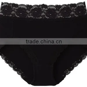 Black Cotton High Cut Briefs Women Underwear thumbnail-1