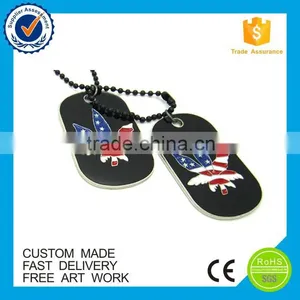 Wholesale American Flag Military Soft Enamel Custom Metal Dog Tag Necklaces thumbnail-6