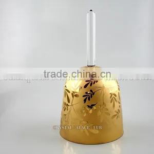 24k Gold Quartz Crystal Singing Bowl With Handle and Design thumbnail-1