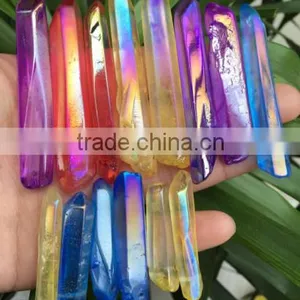 Angel Aura Quartz Crystal Platinum & Silver Coated Rainbows thumbnail-1