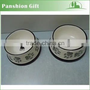 Factory Price Wholesale Ceramic Dog Bowl With Paw Printed thumbnail-2