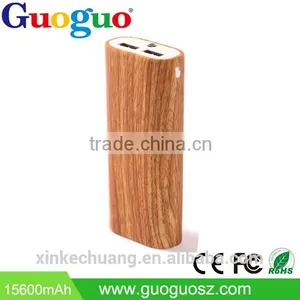 Guoguo 2016 New Design Wood Dual Usb Battery Pack Travel 12000mAh Power Bank for Iphone7 thumbnail-1