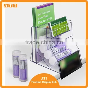 Blue and Clear 4 Tiers Acrylic Cosmetic Merchandise Stock Holder for Cosmetic thumbnail-5