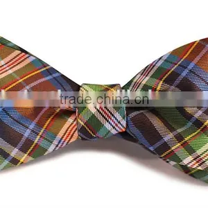 2016 Latest Fashion Custom Made Plaid Self-tie Woven Silk Mens Bow Tie thumbnail-4