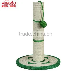 BSCI QQ-pet Factory Hot Cat Scratching Post Green Sisal Cat Tree Toy thumbnail-1