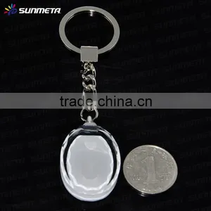 Innovative Beaded Oval Shaped DIY Sublimation Transfer Crystal Keychain thumbnail-1