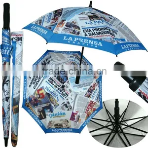 Strong Windproof Double Ribs Straight Newspaper Umbrella thumbnail-1