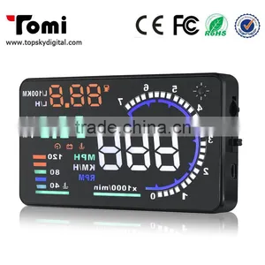 New Universal 5.5" Car Hud Head Up Display With OBD2 Interface Plug Play KM/h MPH Speeding Warning thumbnail-4