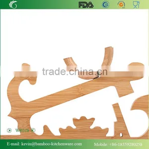 WR018/China Manufacturer Bamboo Wine Rack Wooden Beverage Display Rack Wholesale Decorative Stainless Steel Rack thumbnail-2