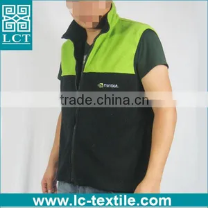 Wholesale 2015 America Popular Two Tone Colors Micro Polar Plush Fleece Custom Embroidery Fleece Vest for Work Uniform(LCTU0052) thumbnail-1