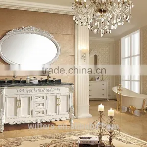 Tall Bathroom Vanity With Oval Bathroom in Soft White European Style Cabinets WTS837 thumbnail-1