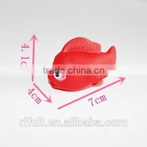 Custom 100% Food Grade Silicone Rubber Red Fish Bath Toy With Squeaker thumbnail-1
