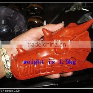 Wholesale Beautiful Red Jade Crystal Dragon Skull Head thumbnail-2