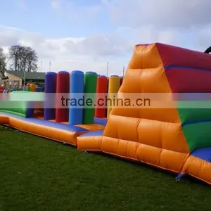 Outdoor Playground With Slide Large Inflatable Fun City Children Climbing Wall Obstacle Course thumbnail-5